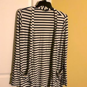 XL, Agnes & Dora long black stripe cardigan